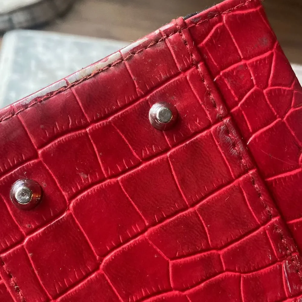 Miche Leila Red Crocodile Cover Silver Accents